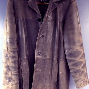 Men's Med Brown Leather jacket.